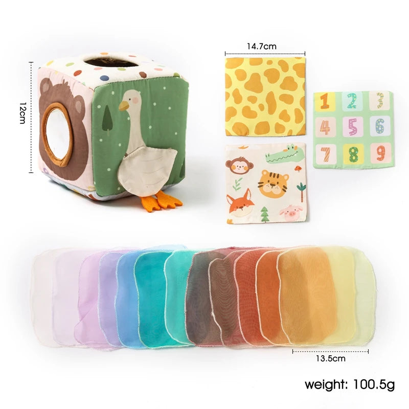 Baby Montessori Toy cotton Magic Tissue Box Finger Exercising