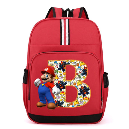 Super Mario Kids Backpack – Cartoon A-Z Schoolbag for Boys