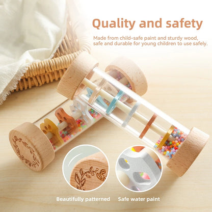 Colorful Musical Rain Stick Hourglass Rattle
