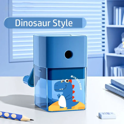 Cartoon Dinosaur Pencil Sharpener – Hand-Cranked & Anti-Jam