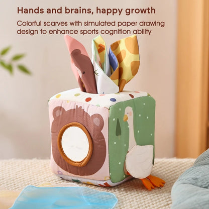 Baby Montessori Toy cotton Magic Tissue Box Finger Exercising