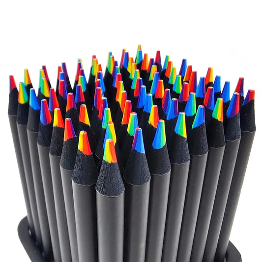 Set of 10 Rainbow Drawing Pencils – 7 Colors in 1 for Sketching & Coloring