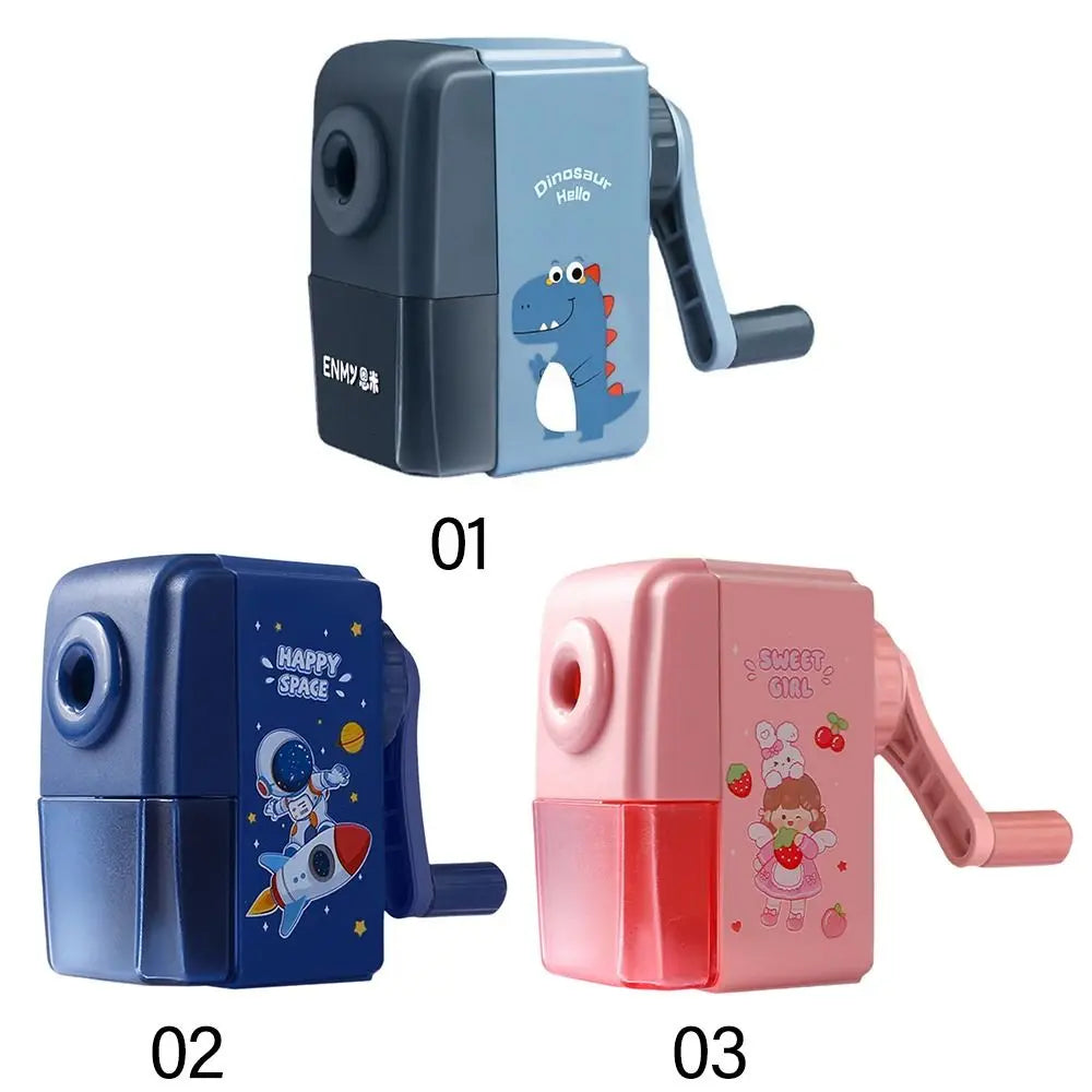 Cartoon Dinosaur Pencil Sharpener – Hand-Cranked & Anti-Jam