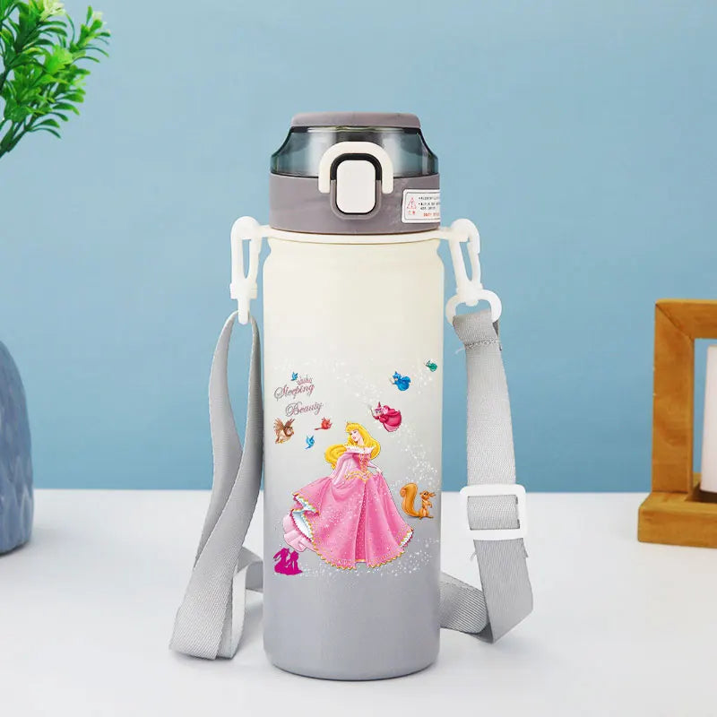 Disney Princess Thermos Bottle – Elsa, Straw & Strap