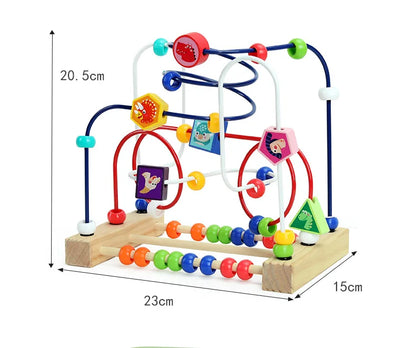 Montessori Wooden Bead Maze & Abacus Toy for Toddlers 1–3 Years