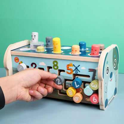 Montessori Wooden Toy | Hammering, Xylophone & Number Maze