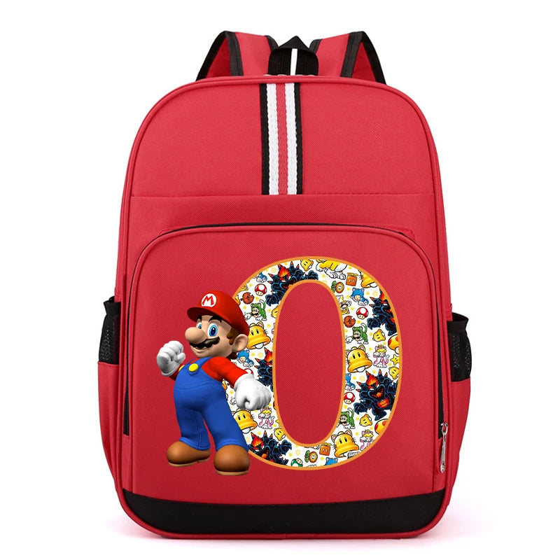Super Mario Kids Backpack – Cartoon A-Z Schoolbag for Boys