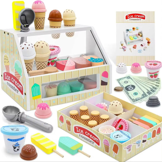 Montessori Ice Cream Playset – Pretend Food Toys for Kids