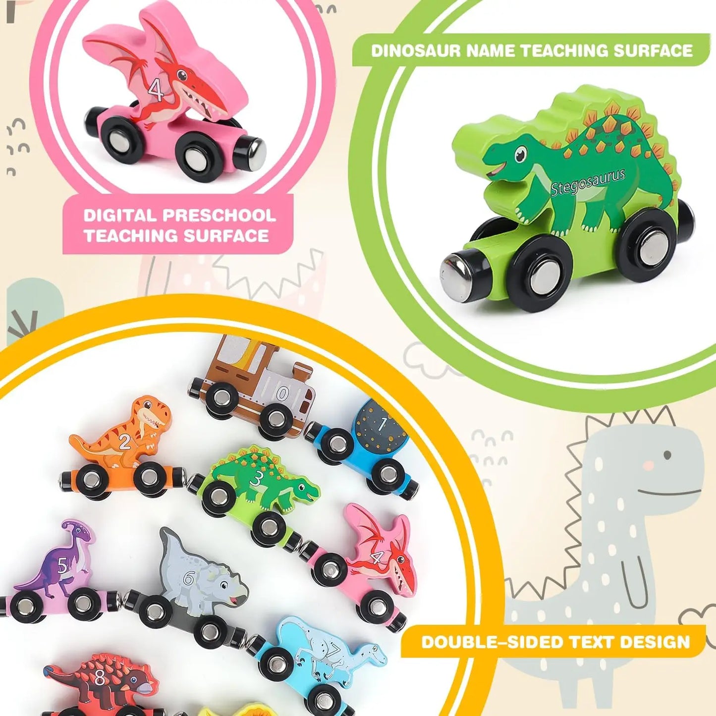 Montessori Magnetic Wooden Train Toy – Early Educational Animal Sorting Learning Set for Kids