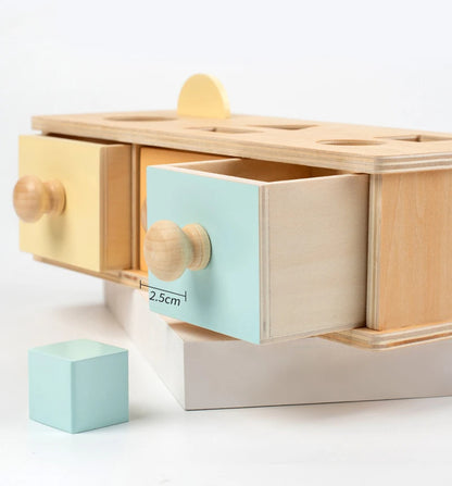 Montessori Wooden Baby Toy – Coin Box, Ball Drum & Shape Sorter | Educational & Sensory Learning Gift