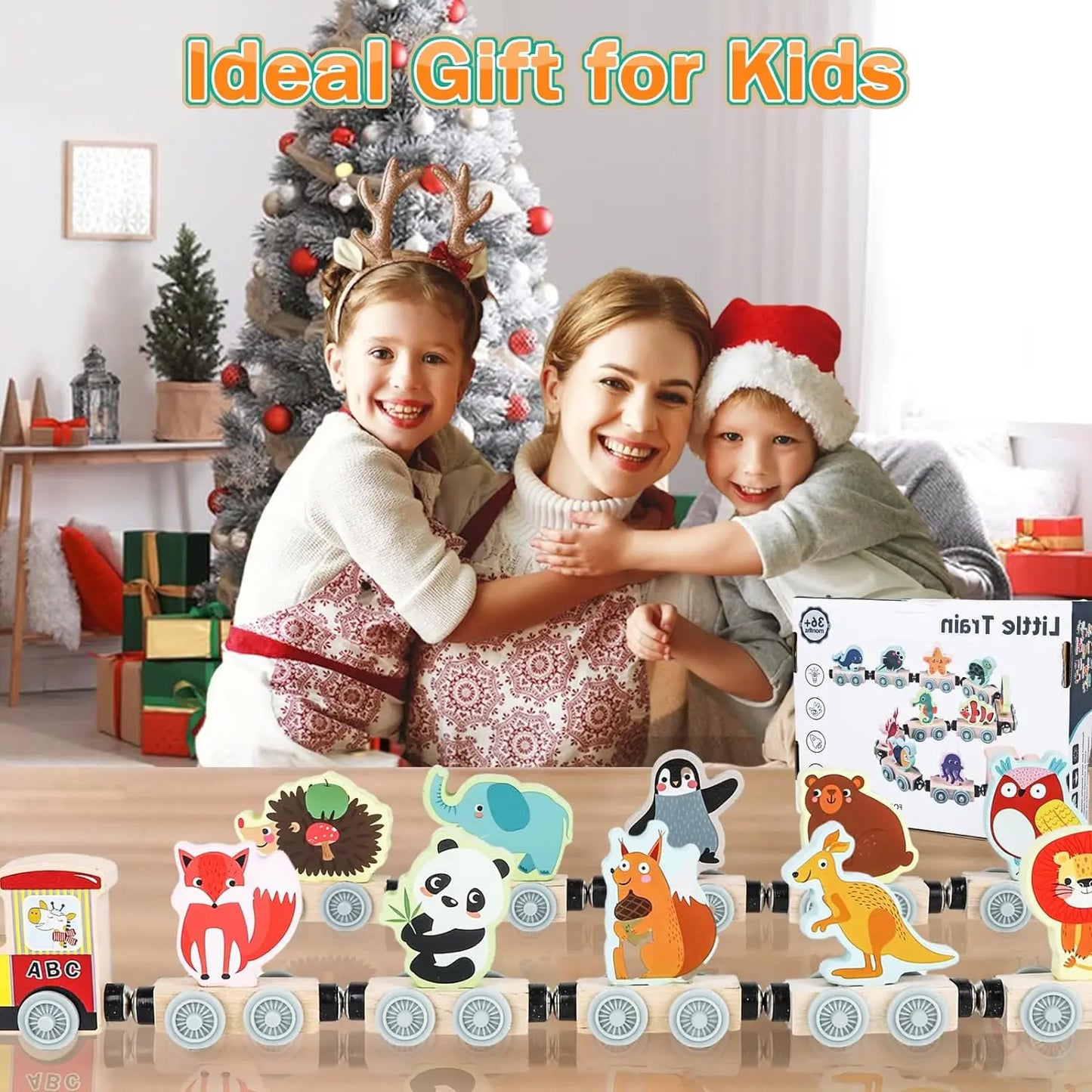 Montessori Magnetic Wooden Train Toy – Early Educational Animal Sorting Learning Set for Kids