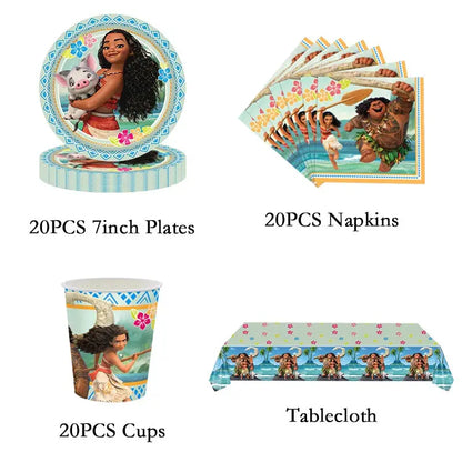 Moana Birthday Party Decoration Cartoon