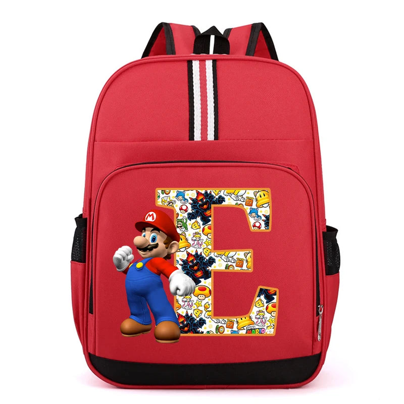 Super Mario Kids Backpack – Cartoon A-Z Schoolbag for Boys