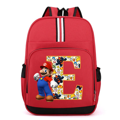 Super Mario Kids Backpack – Cartoon A-Z Schoolbag for Boys