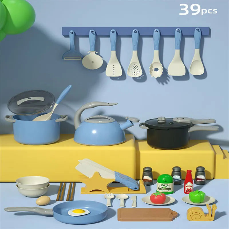 Kids' Pretend Kitchen Set – Mini Food & Cooking Utensils