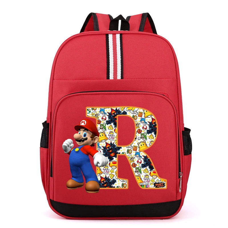 Super Mario Kids Backpack – Cartoon A-Z Schoolbag for Boys