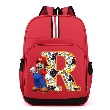 Super Mario Kids Backpack – Cartoon A-Z Schoolbag for Boys