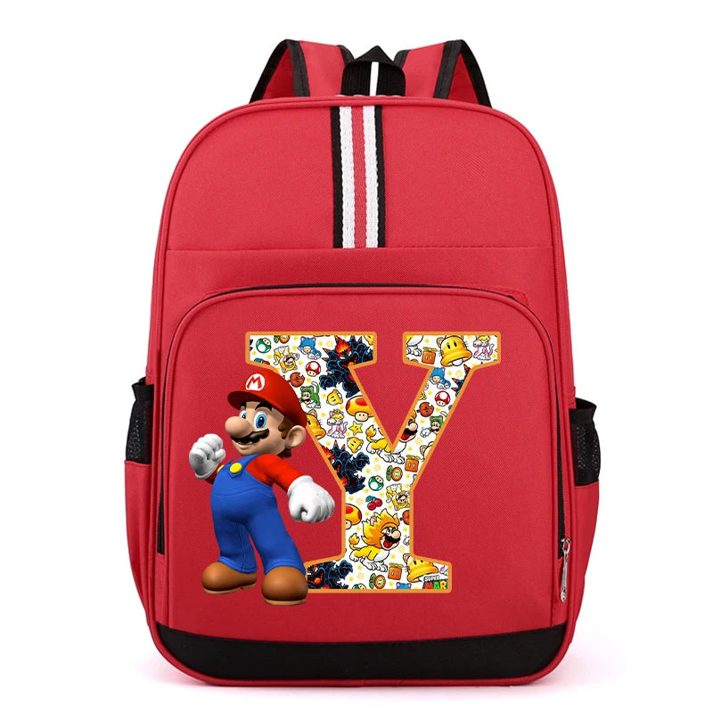 Super Mario Kids Backpack – Cartoon A-Z Schoolbag for Boys