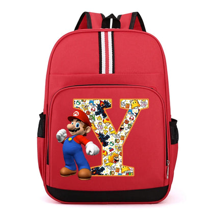 Super Mario Kids Backpack – Cartoon A-Z Schoolbag for Boys