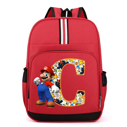 Super Mario Kids Backpack – Cartoon A-Z Schoolbag for Boys