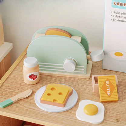 Children's Wooden Tea Set Playset – Pretend Kitchen Toy