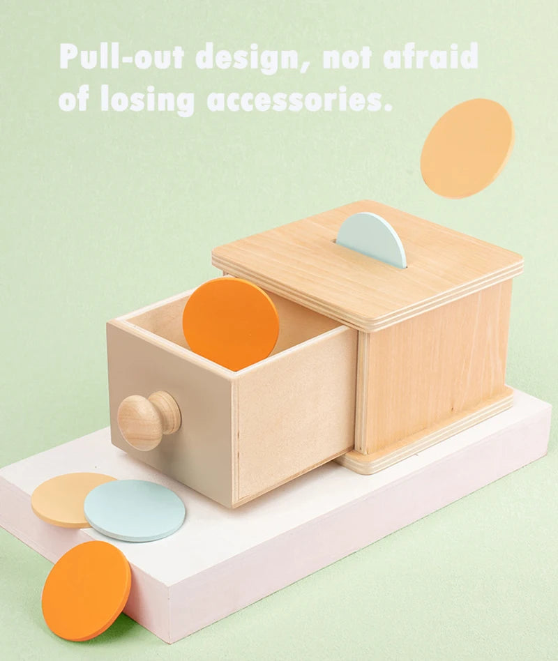 Montessori Wooden Baby Toy – Coin Box, Ball Drum & Shape Sorter | Educational & Sensory Learning Gift