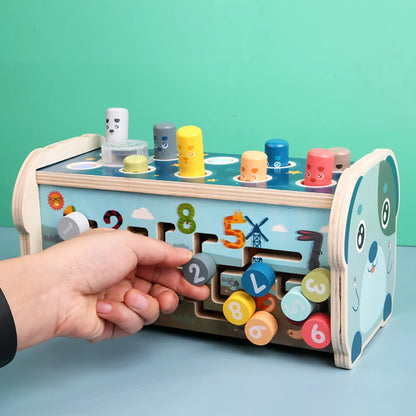 Montessori Wooden Toy | Hammering, Xylophone & Number Maze