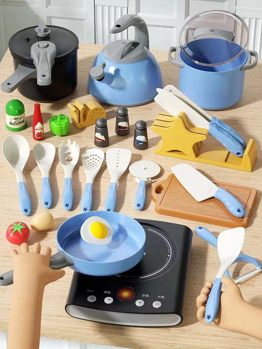Kids' Pretend Kitchen Set – Mini Food & Cooking Utensils