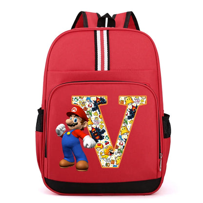 Super Mario Kids Backpack – Cartoon A-Z Schoolbag for Boys