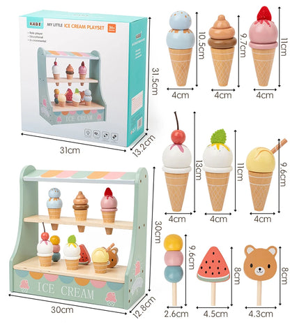 Montessori Ice Cream Playset – Pretend Food Toys for Kids
