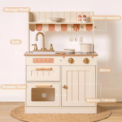Robotime Robud Wooden Kids Kitchen – Vintage Playset
