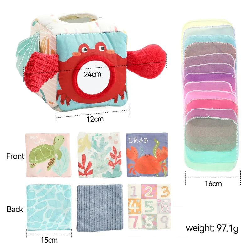 Baby Montessori Toy cotton Magic Tissue Box Finger Exercising