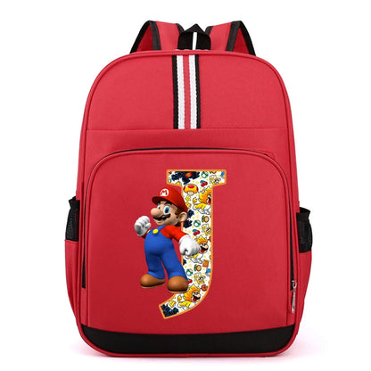 Super Mario Kids Backpack – Cartoon A-Z Schoolbag for Boys