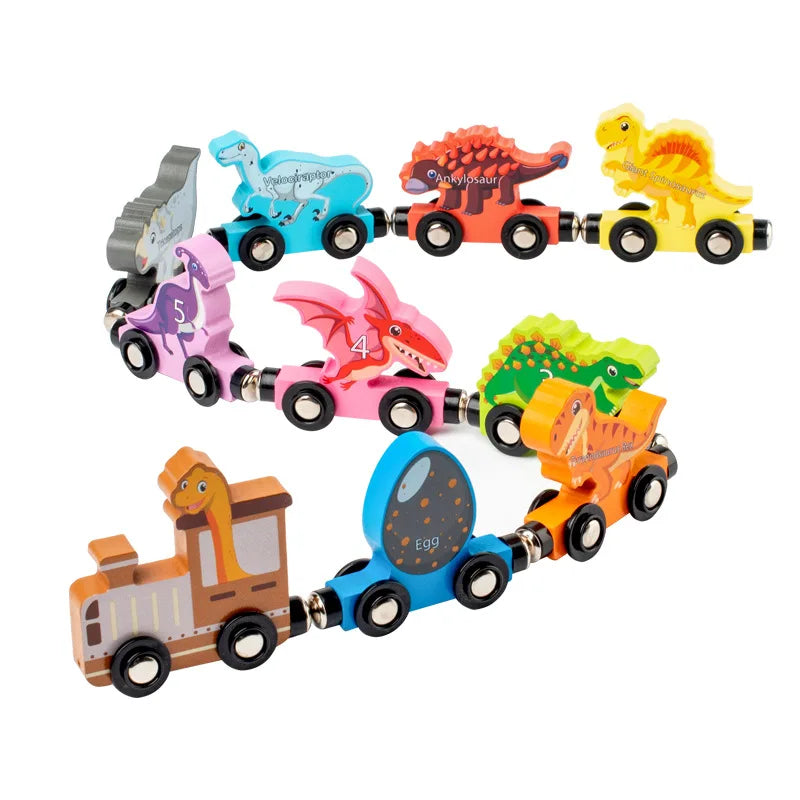 Montessori Magnetic Wooden Train Toy – Early Educational Animal Sorting Learning Set for Kids