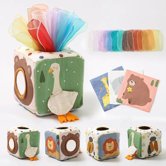 Baby Montessori Toy cotton Magic Tissue Box Finger Exercising
