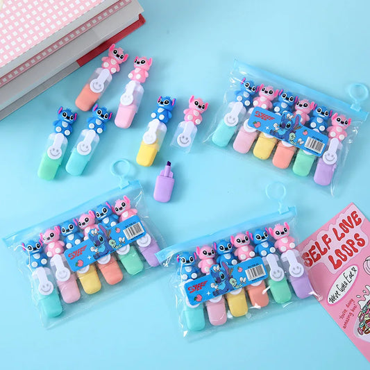 Stitch Mini Highlighters | 6pcs | 6 Colors