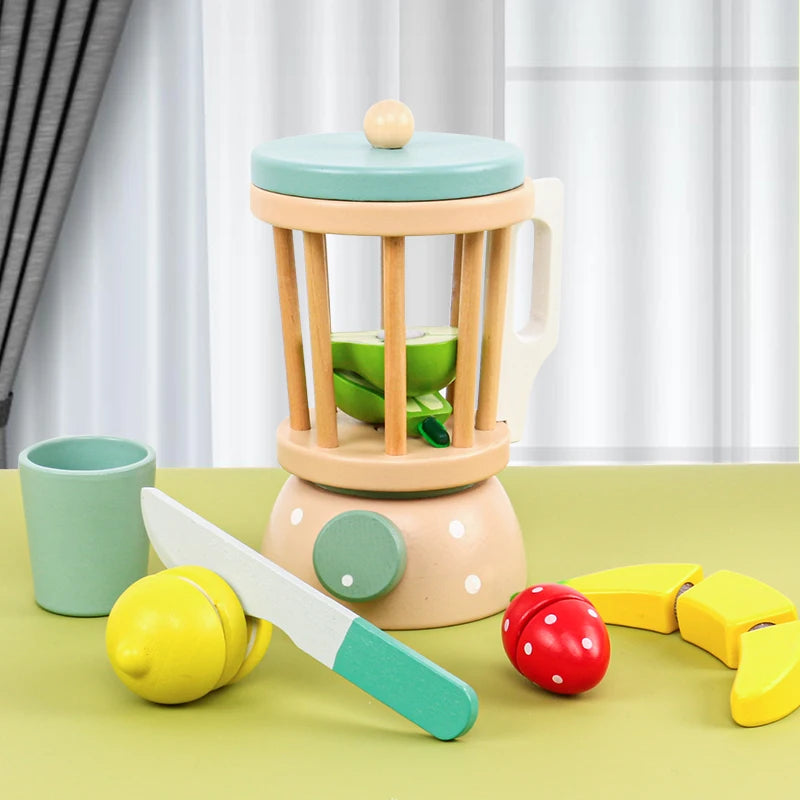 Children's Wooden Tea Set Playset – Pretend Kitchen Toy