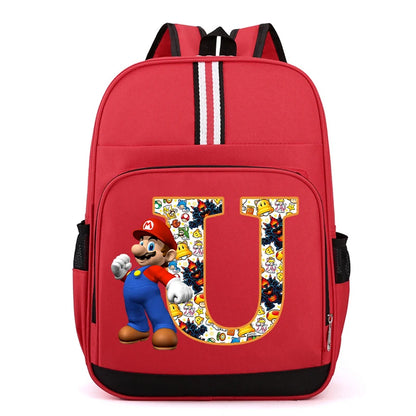 Super Mario Kids Backpack – Cartoon A-Z Schoolbag for Boys