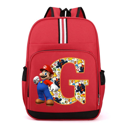 Super Mario Kids Backpack – Cartoon A-Z Schoolbag for Boys
