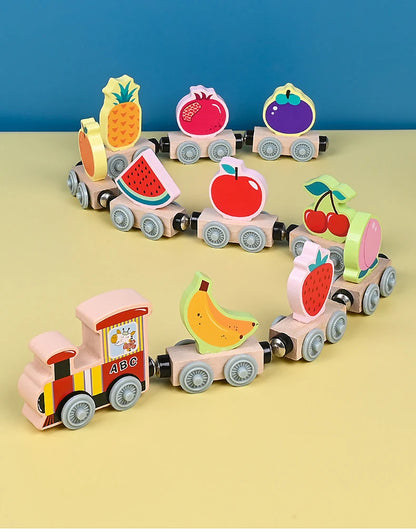 Montessori Magnetic Wooden Train Toy – Early Educational Animal Sorting Learning Set for Kids