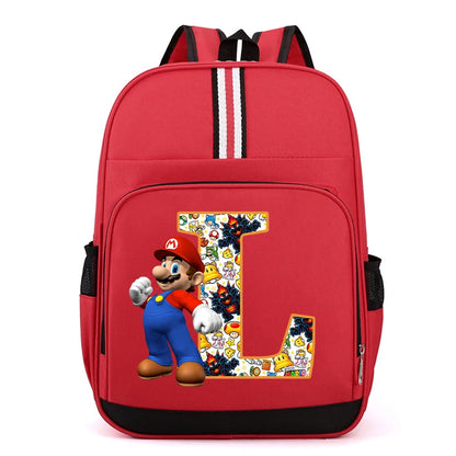 Super Mario Kids Backpack – Cartoon A-Z Schoolbag for Boys