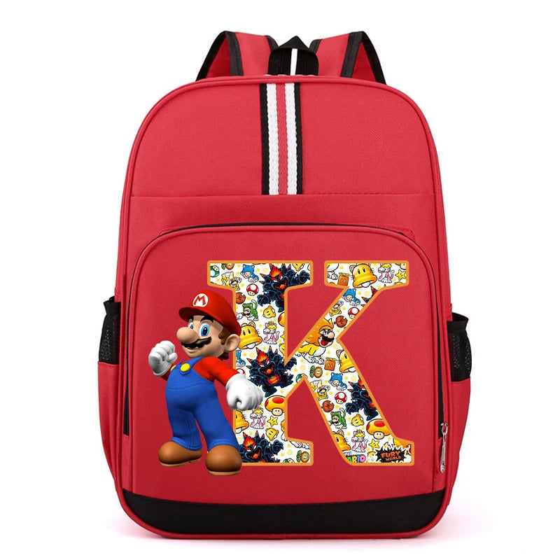 Super Mario Kids Backpack – Cartoon A-Z Schoolbag for Boys