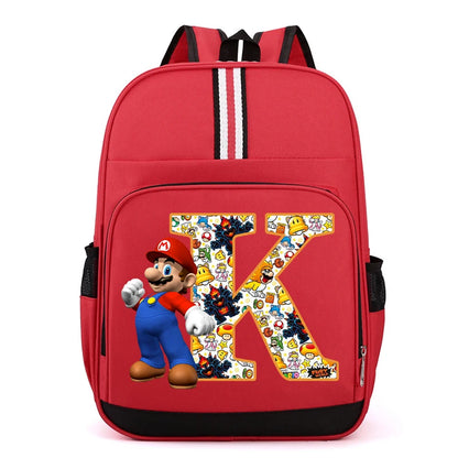 Super Mario Kids Backpack – Cartoon A-Z Schoolbag for Boys