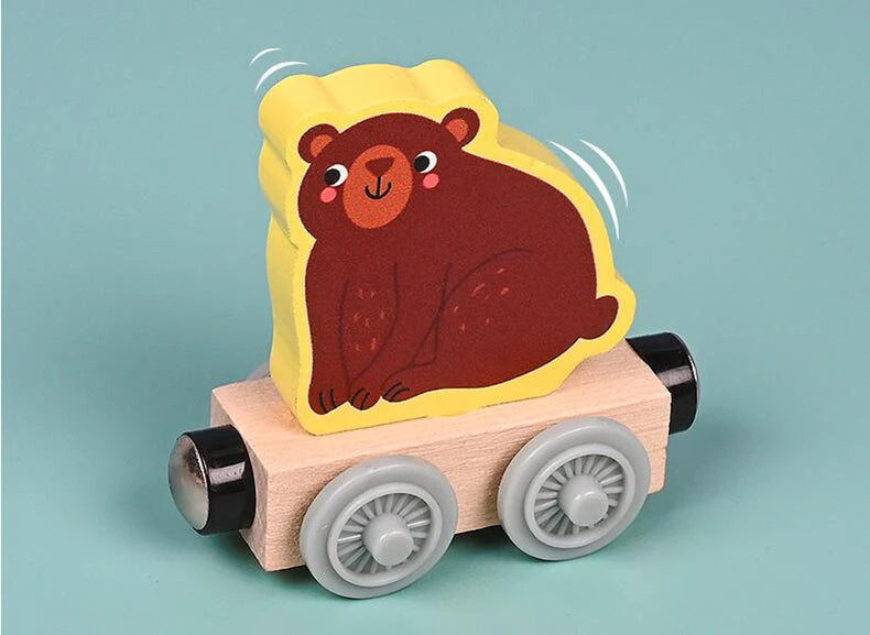 Montessori Magnetic Wooden Train Toy – Early Educational Animal Sorting Learning Set for Kids