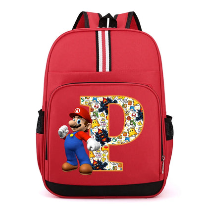 Super Mario Kids Backpack – Cartoon A-Z Schoolbag for Boys