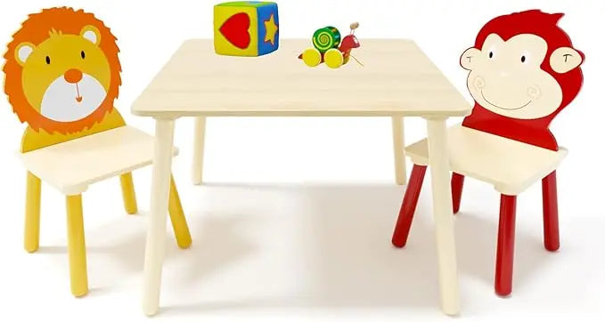 Wooden Kids Table & Chair Set – 2 Chairs for Reading & Play