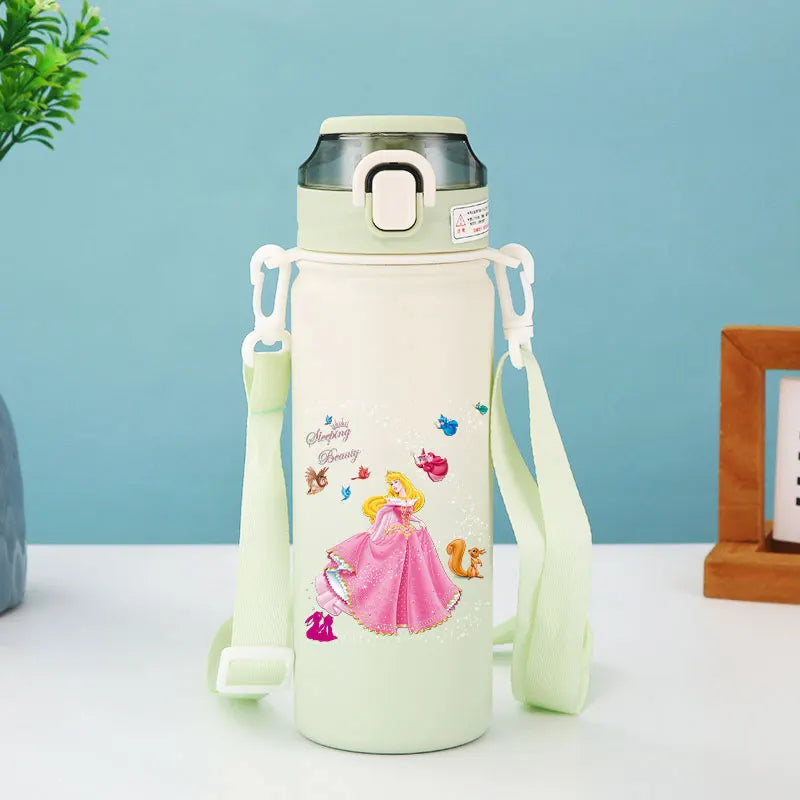 Disney Princess Thermos Bottle – Elsa, Straw & Strap