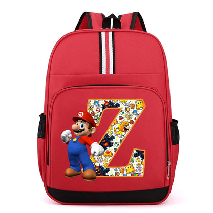 Super Mario Kids Backpack – Cartoon A-Z Schoolbag for Boys