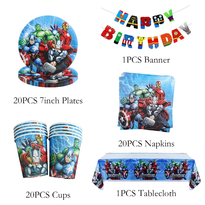 Kids Avengers Marvel Birthday Party Decoration