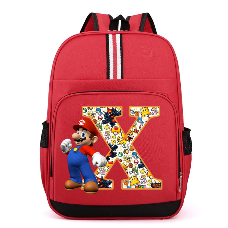 Super Mario Kids Backpack – Cartoon A-Z Schoolbag for Boys